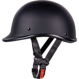 Yesmotor Hawk Half Shell Motorcycle Helmet - Matte Black