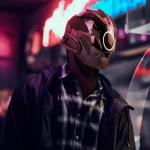Marikito Punk LED Motorcycle Half Mask - White