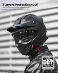 ILM Matte Black Open Face Half Motorcycle Helmet