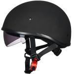 ILM Half Motorcycle Helmet with Sunshield, Matte Black