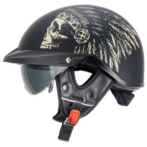 Open Face Motorcycle Helmet with Quick Release Buckle