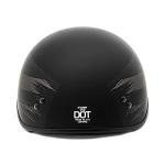 VCAN Plain Black Half Face Motorcycle Helmet, XL