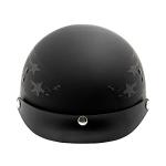 VCAN Plain Black Half Face Motorcycle Helmet, XL