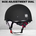 ILM Half Motorcycle Helmet with Sunshield, Matte Black