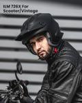 ILM Matte Black Open Face Half Motorcycle Helmet