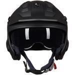 ILM Matte Black Open Face Half Motorcycle Helmet