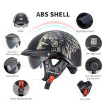 Open Face Motorcycle Helmet with Quick Release Buckle