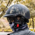 Open Face Motorcycle Helmet with Quick Release Buckle