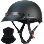 Lightweight Matte Black Half Shell Motorcycle Helmet