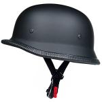 Retro Matte Black German Half Helmet for Adults