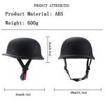 Retro Matte Black German Half Helmet for Adults