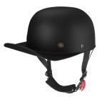 Vintage Open Face Motorcycle Helmet - Matte Black, XL