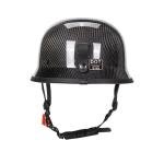 Vintage Carbon Fiber Half Helmet - Gloss Black