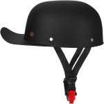 Vintage Open Face Motorcycle Helmet - Matte Black, XL