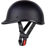 QICHAO Classic Retro Half Motorcycle Helmet - Matte Black