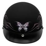 VCAN Butterfly Half Helmet - Flat Black, Small