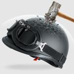 Retro DOT Approved Half Motorcycle Helmet - Matte Black