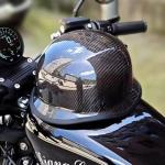 Vintage Carbon Fiber Half Helmet - Gloss Black