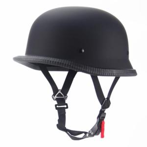 Woljay Vintage German Style Half Helmet - Matte Black