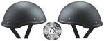 BikerAccess Low Profile Flat Black Skull Cap Helmet