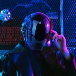 LED Punk Half Helmet for Cosplay and Halloween