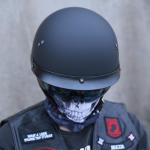 JQF Gear Retro Open Face Motorcycle Helmet - Matte Black