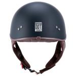 JQF Gear Retro Open Face Motorcycle Helmet - Matte Black