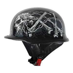 1Storm Half Face Motorcycle Helmet - Skull Design