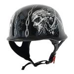 1Storm Half Face Motorcycle Helmet - Skull Design