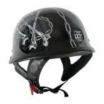 1Storm Half Face Motorcycle Helmet - Skull Design