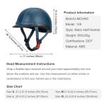 LNCHAO Retro Leather Half Motorcycle Helmet - Blue