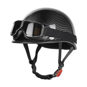 Vintage Carbon Fiber Half Shell Motorcycle Helmet