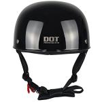QICHAO DOT Approved Half Motorcycle Helmet - Black