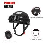 Vintage Carbon Fiber Half Shell Motorcycle Helmet