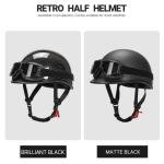 Vintage Carbon Fiber Half Shell Motorcycle Helmet