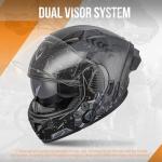 OUMURS Modular Full Face Motorcycle Helmet - Future Gray