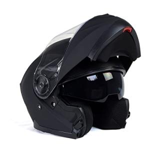 Milwaukee Breeze Flat Black Modular Motorcycle Helmet