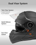 YEMA Modular Full Face Motorcycle Helmet - Black
