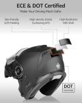 YEMA Modular Full Face Motorcycle Helmet - Black