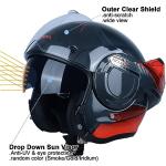 BEON Modular Full Face Motorcycle Helmet with Visors