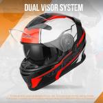 OUMURS Modular Full Face Motorcycle Helmet - Black