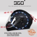 Milwaukee Breeze Flat Black Modular Motorcycle Helmet