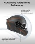 YEMA Modular Full Face Motorcycle Helmet - Black