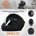 Milwaukee Breeze Flat Black Modular Motorcycle Helmet