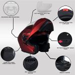 Milwaukee MPH9817DOT Breeze Red Modular Motorcycle Helmet