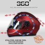 Milwaukee MPH9817DOT Breeze Red Modular Motorcycle Helmet