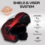 Milwaukee MPH9817DOT Breeze Red Modular Motorcycle Helmet