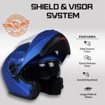 Milwaukee MPH9818DOT Breeze Blue Modular Motorcycle Helmet