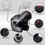 Milwaukee MPH9808 Ionized Silver Motorcycle Helmet - XL