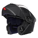 ILM Dual Visor Modular Motorcycle Helmet Matte Black